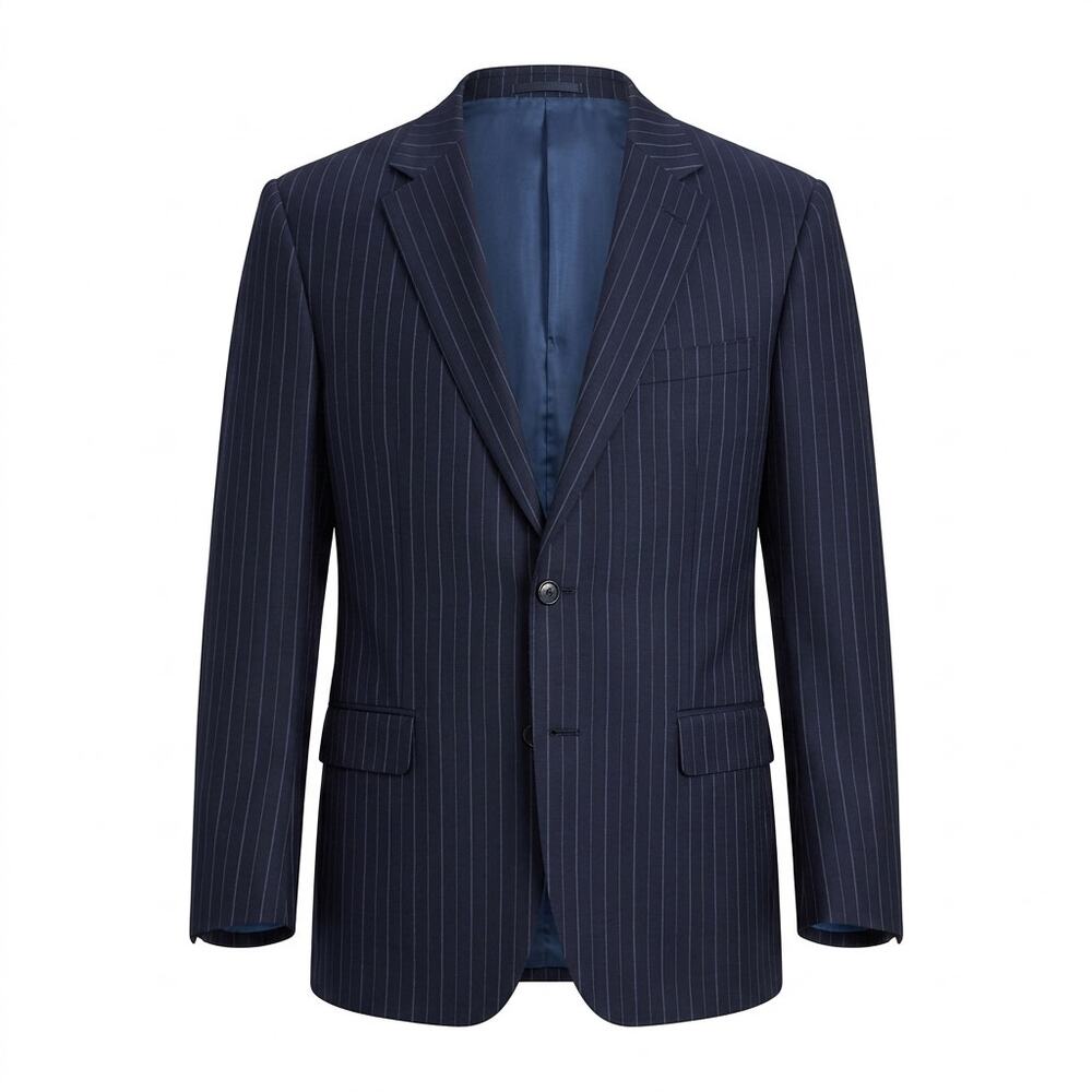 Lauren Ralph Lauren 100% Wool Pinstripe Blazer Jacket Men See Measurements